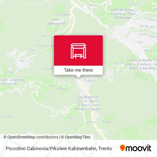 Piccolino Cabinovia / Pikolein Kabinenbahn map