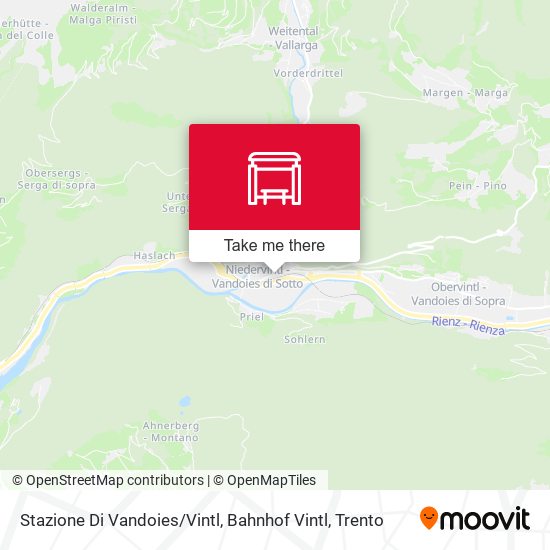 Stazione Di Vandoies / Vintl, Bahnhof Vintl map