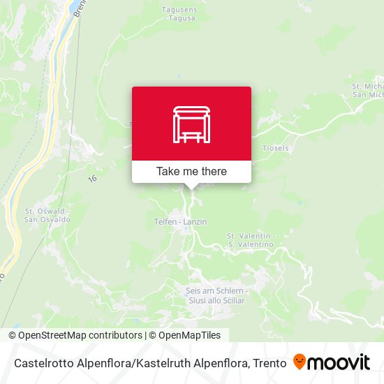 Castelrotto Alpenflora / Kastelruth Alpenflora map