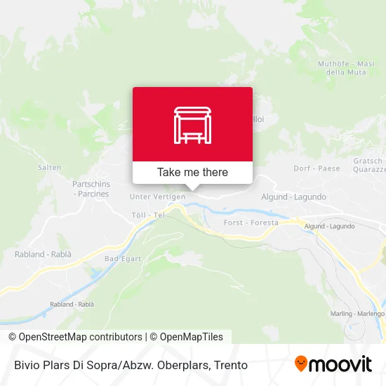 Bivio Plars Di Sopra / Abzw. Oberplars map