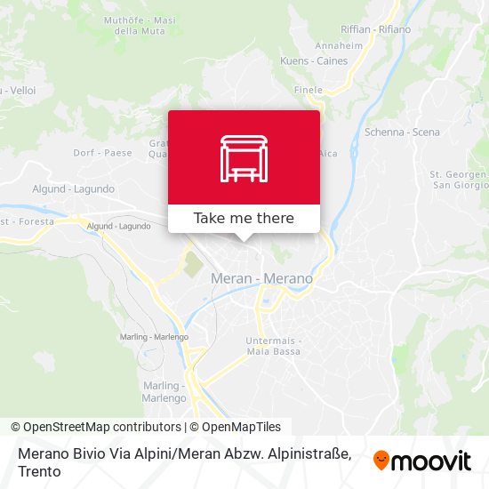 Merano Bivio Via Alpini / Meran Abzw. Alpinistraße map