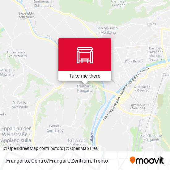 Frangarto, Centro / Frangart, Zentrum map