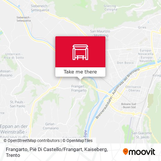 Frangarto, Piè Di Castello / Frangart, Kaiseberg map