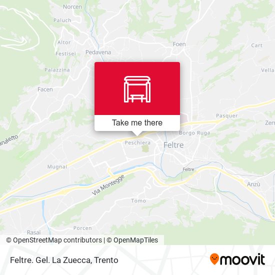 Feltre. Gel. La Zuecca map