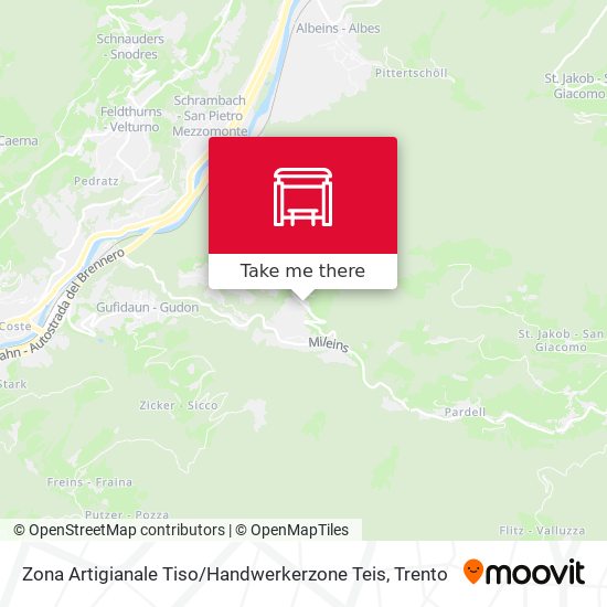 Zona Artigianale Tiso / Handwerkerzone Teis map