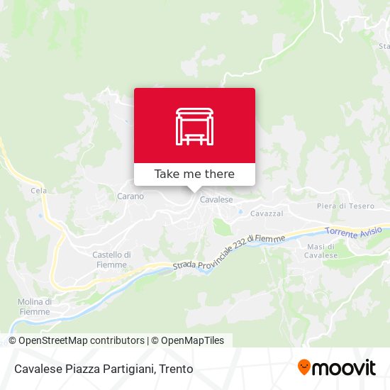 Cavalese Piazza Partigiani map