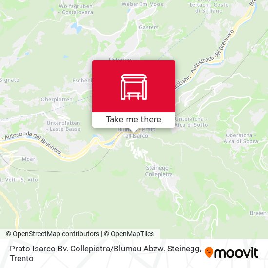 Prato Isarco Bv. Collepietra / Blumau Abzw. Steinegg map