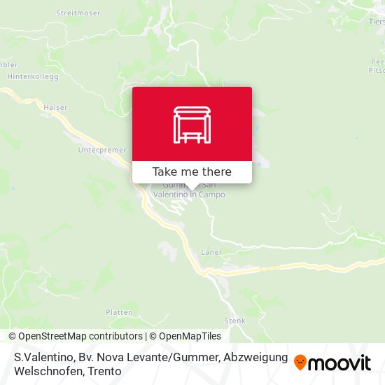 S.Valentino, Bv. Nova Levante / Gummer, Abzweigung Welschnofen map