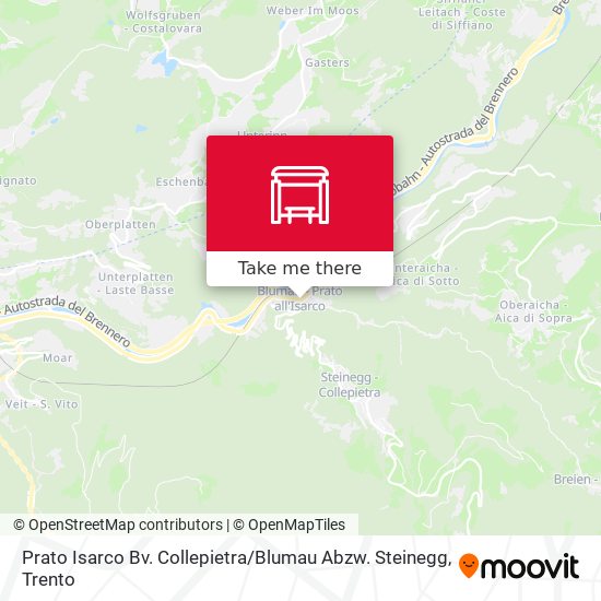 Prato Isarco Bv. Collepietra / Blumau Abzw. Steinegg map