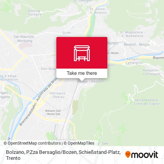 Bolzano, P.Zza Bersaglio / Bozen, Schießstand-Platz map