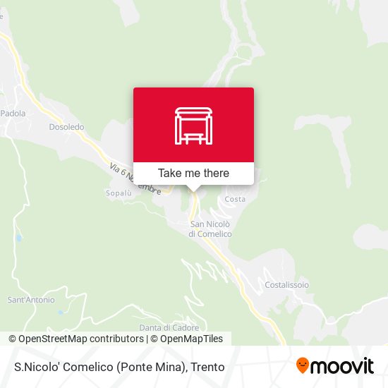 S.Nicolo' Comelico (Ponte Mina) map