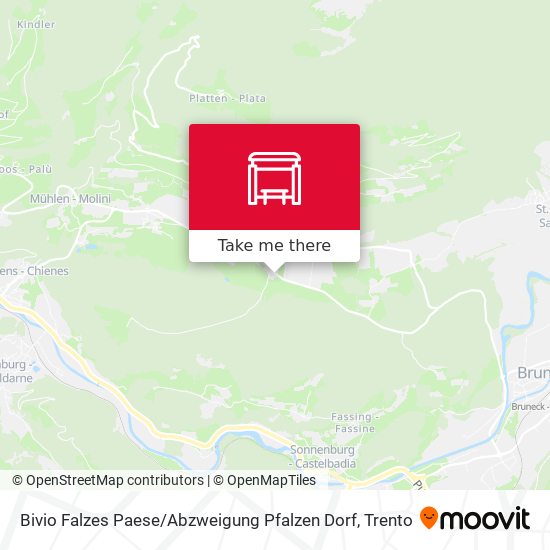 Bivio Falzes Paese / Abzweigung Pfalzen Dorf map