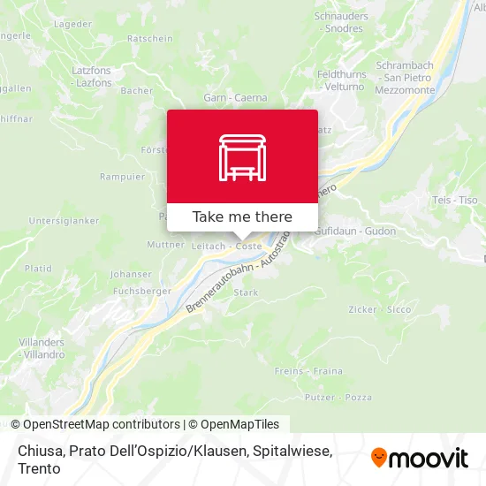 Chiusa, Prato Dell’Ospizio / Klausen, Spitalwiese map