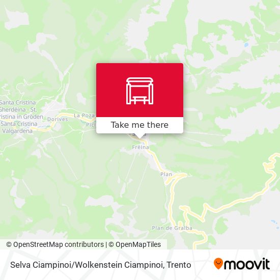 Selva Ciampinoi / Wolkenstein Ciampinoi map