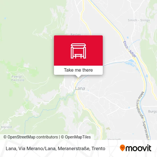 Lana, Via Merano / Lana, Meranerstraße map