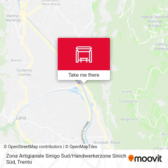 Zona Artigianale Sinigo Sud / Handwerkerzone Sinich Süd map