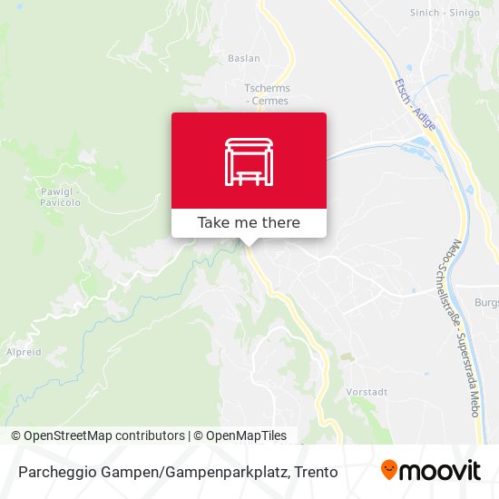 Parcheggio Gampen / Gampenparkplatz map