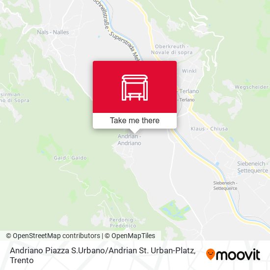 Andriano Piazza S.Urbano / Andrian St. Urban-Platz map