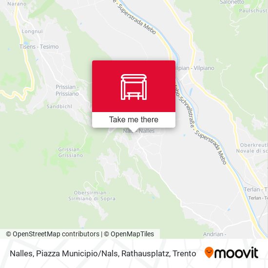 Nalles, Piazza Municipio / Nals, Rathausplatz map