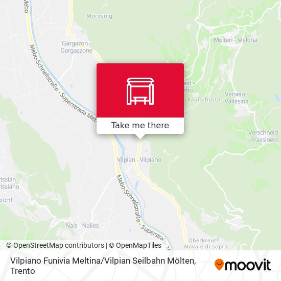 Vilpiano Funivia Meltina / Vilpian Seilbahn Mölten map