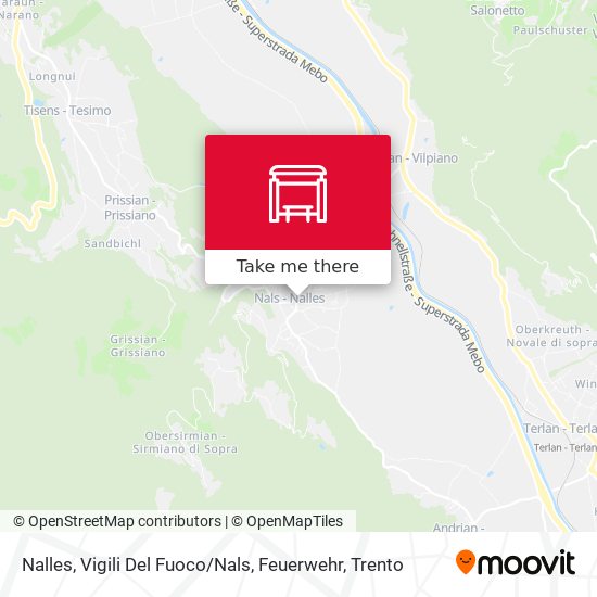 Nalles, Vigili Del Fuoco / Nals, Feuerwehr map