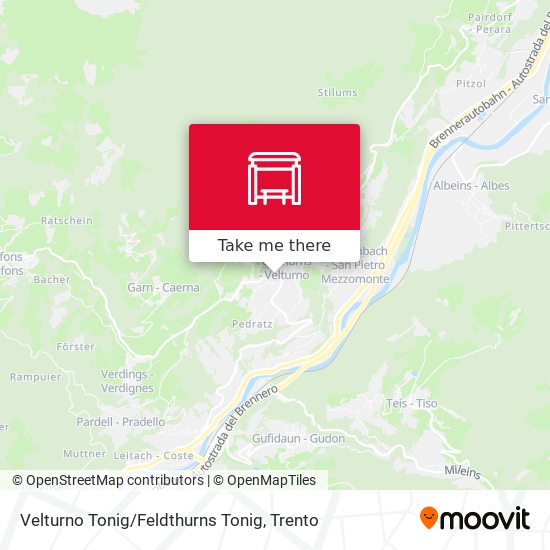 Velturno Tonig / Feldthurns Tonig map