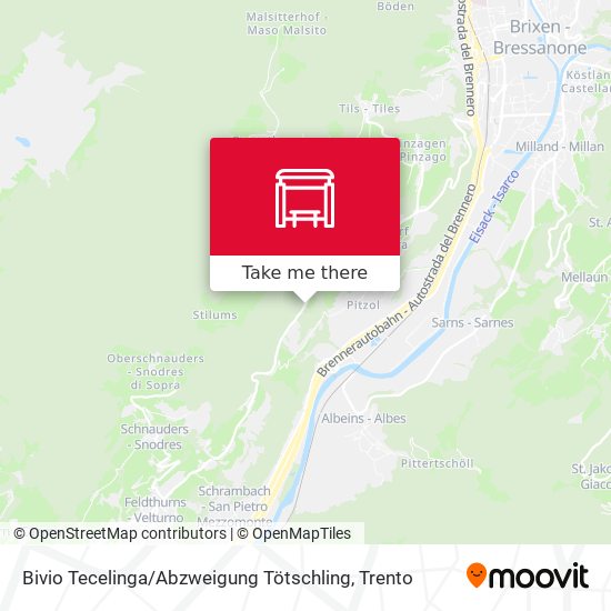 Bivio Tecelinga / Abzweigung Tötschling map