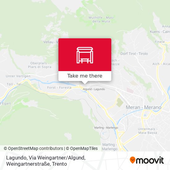 Lagundo, Via Weingartner / Algund, Weingartnerstraße map