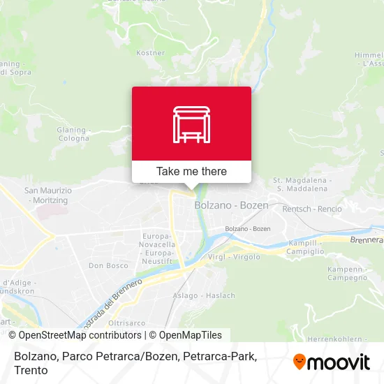 Bolzano, Parco Petrarca / Bozen, Petrarca-Park map