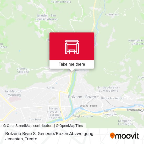 Bolzano Bivio S. Genesio / Bozen Abzweigung Jenesien map