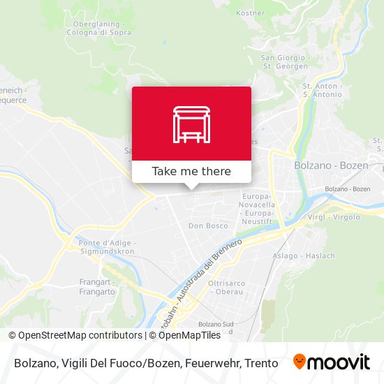 Bolzano, Vigili Del Fuoco / Bozen, Feuerwehr map