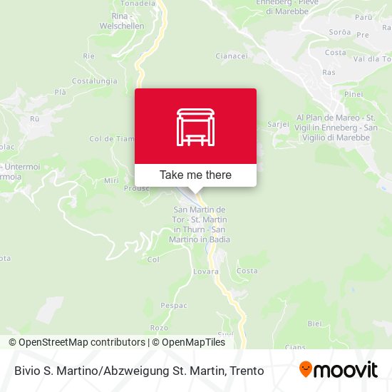 Bivio S. Martino / Abzweigung St. Martin map
