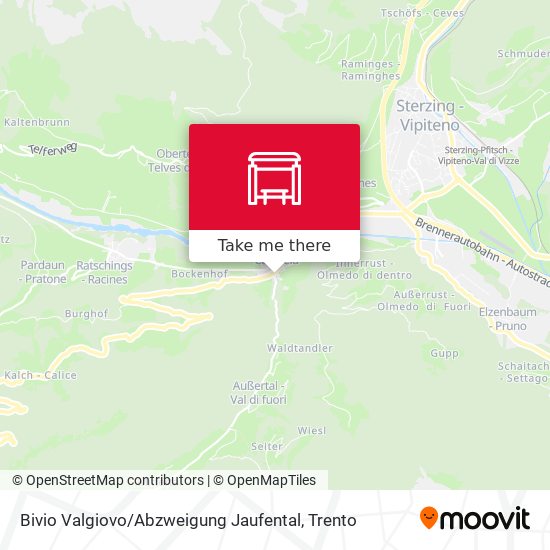 Bivio Valgiovo / Abzweigung Jaufental map