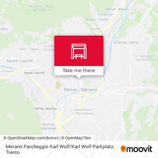 Merano Parcheggio Karl Wolf / Karl Wolf Parkplatz map