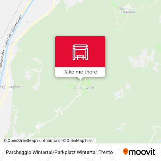 Parcheggio Wintertal / Parkplatz Wintertal map