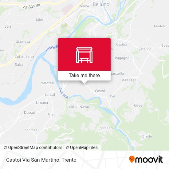 Castoi Via San Martino map