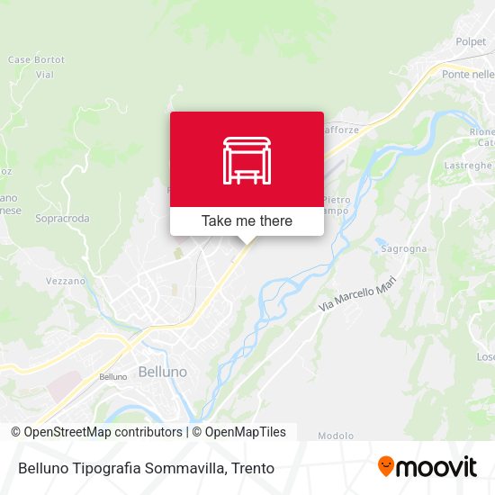 Belluno Tipografia Sommavilla map