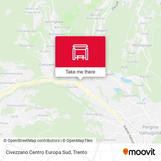 Civezzano.Centro Europa Sud map