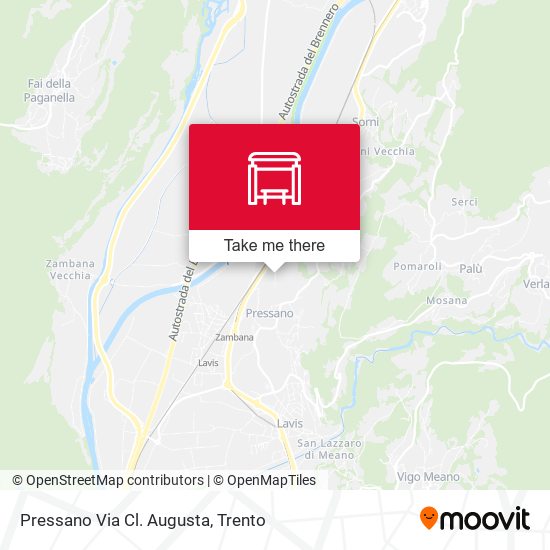 Pressano Via Cl. Augusta map