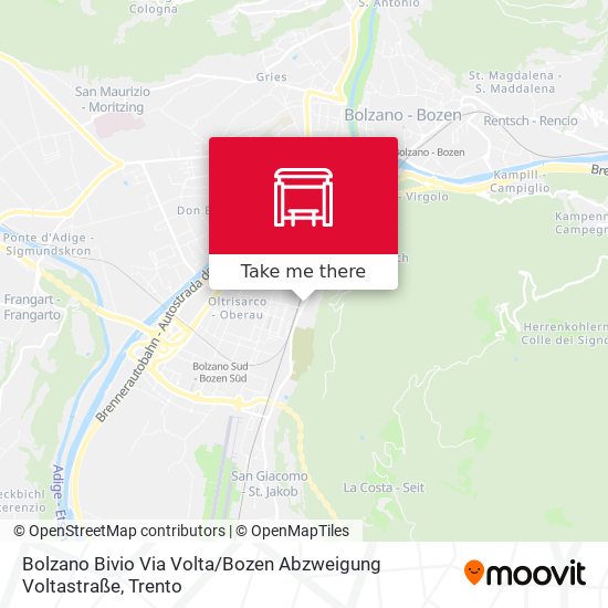 Bolzano Bivio Via Volta / Bozen Abzweigung Voltastraße map