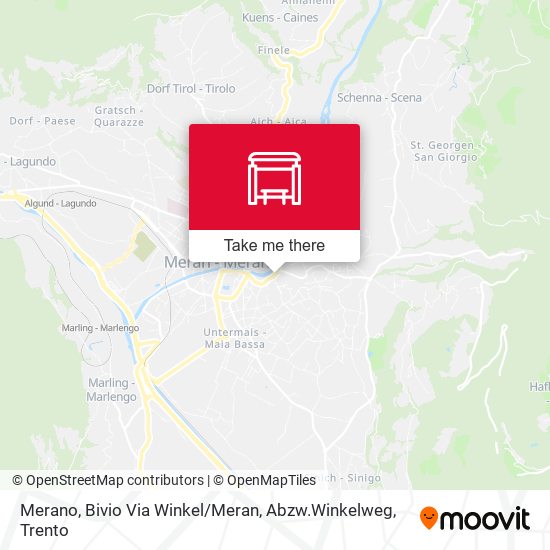 Merano, Bivio Via Winkel / Meran, Abzw.Winkelweg map
