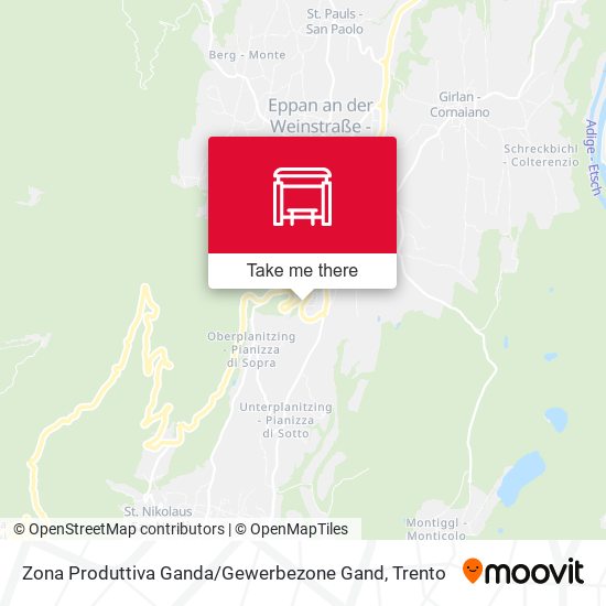 Zona Produttiva Ganda / Gewerbezone Gand map