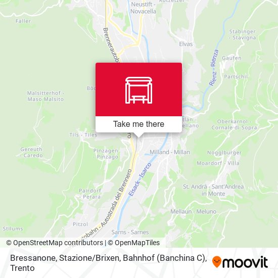 Bressanone, Stazione / Brixen, Bahnhof (Banchina C) map