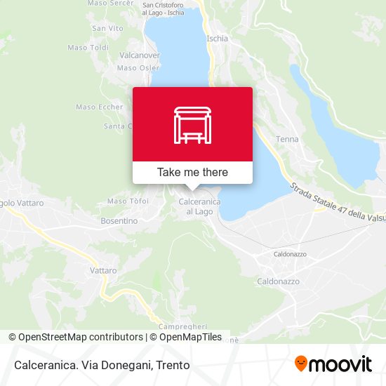 Calceranica. Via Donegani map
