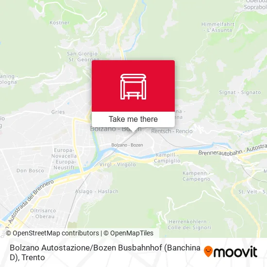 Bolzano Autostazione / Bozen Busbahnhof (Banchina D) map