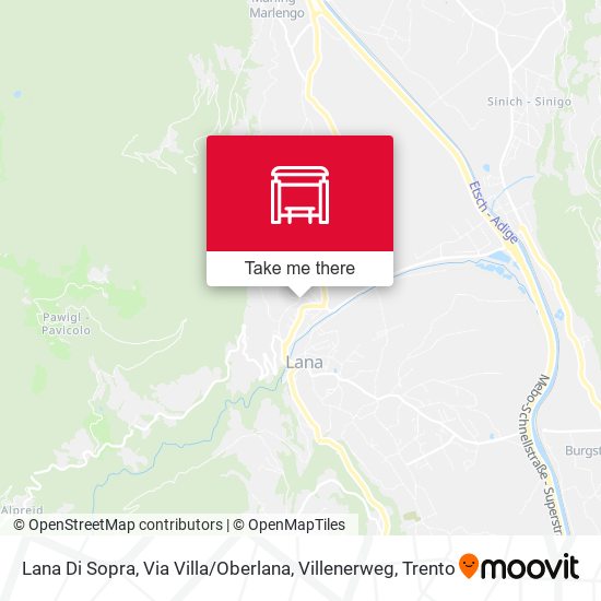 Lana Di Sopra, Via Villa / Oberlana, Villenerweg map