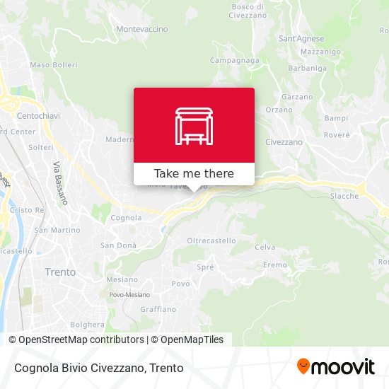 Cognola Bivio Civezzano map