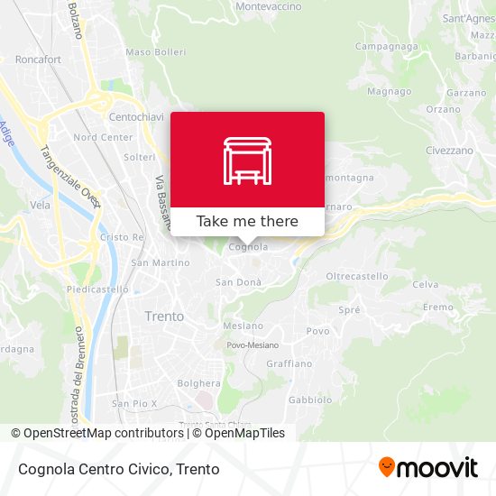 Cognola Centro Civico map