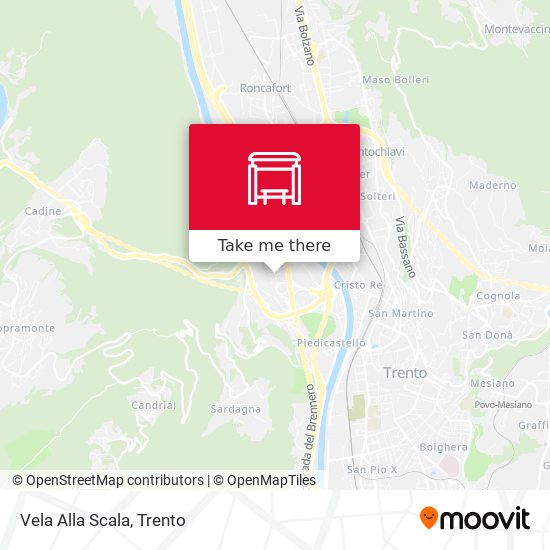 Vela Alla Scala map