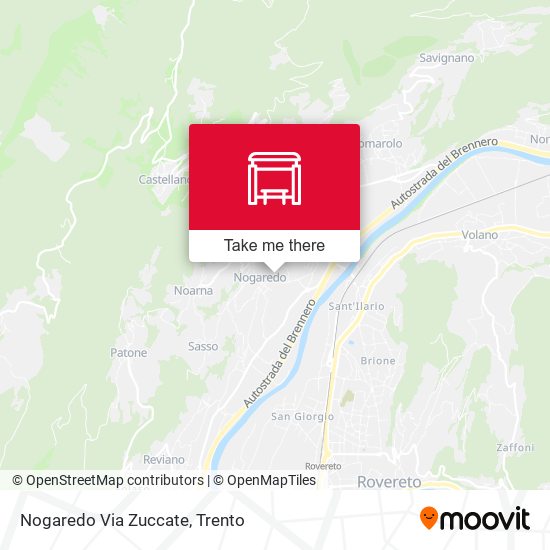 Nogaredo Via Zuccate map